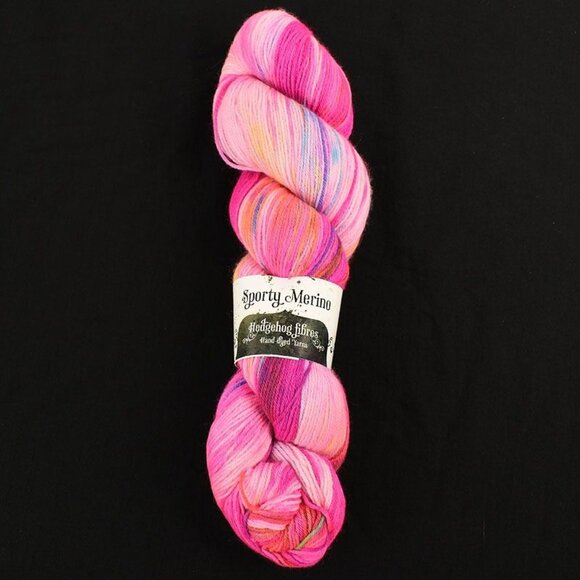 Hedgehog Fibres Sporty Merino Yarn 17.5 Micron Wool Hand-Dyed Pink Blue - Picture 1 of 3